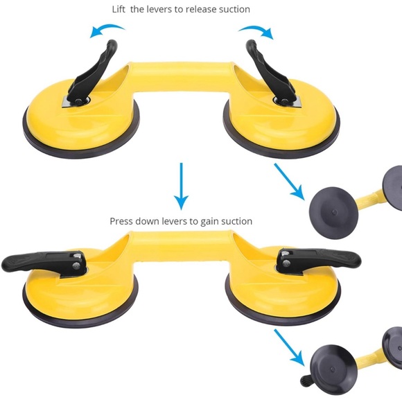 Suction Cups Heavy Duty Vacuum Plate HandleGlass Holder Hooks 2 Lift Large Glass - Picture 4 of 9